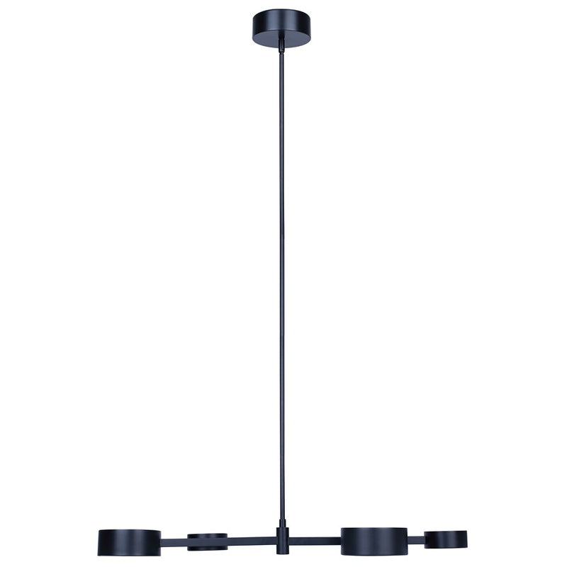 Canarm Montgomery 34in 4-Light LED Pendant | Matte Black and Acrylic Shade | Kitchen Island & Dining Room | 34 x 11 x 7 in | Model LPL315A04BK