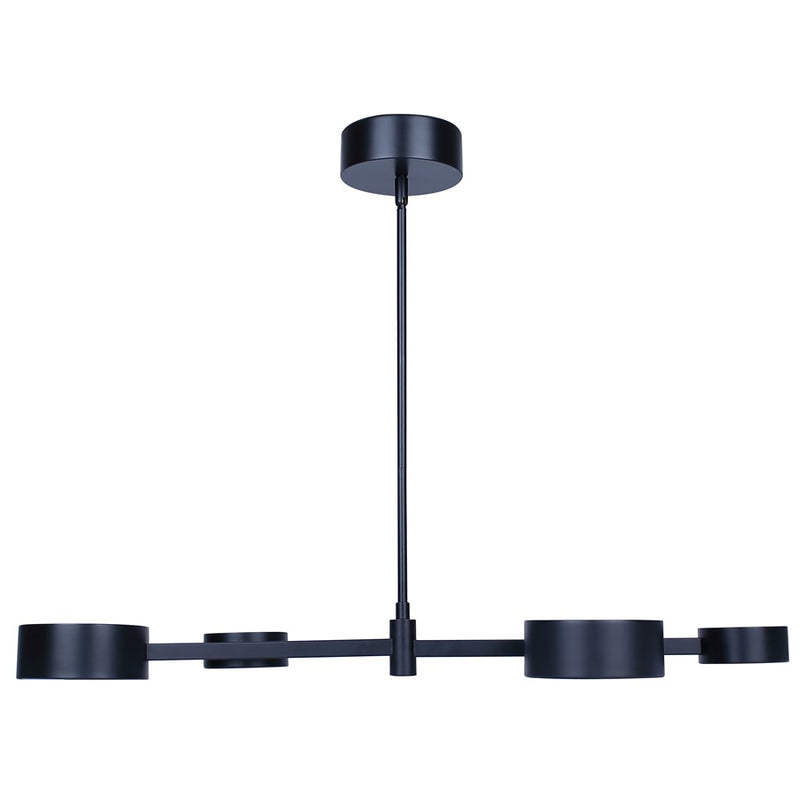 Canarm Montgomery 34in 4-Light LED Pendant | Matte Black and Acrylic Shade | Kitchen Island & Dining Room | 34 x 11 x 7 in | Model LPL315A04BK