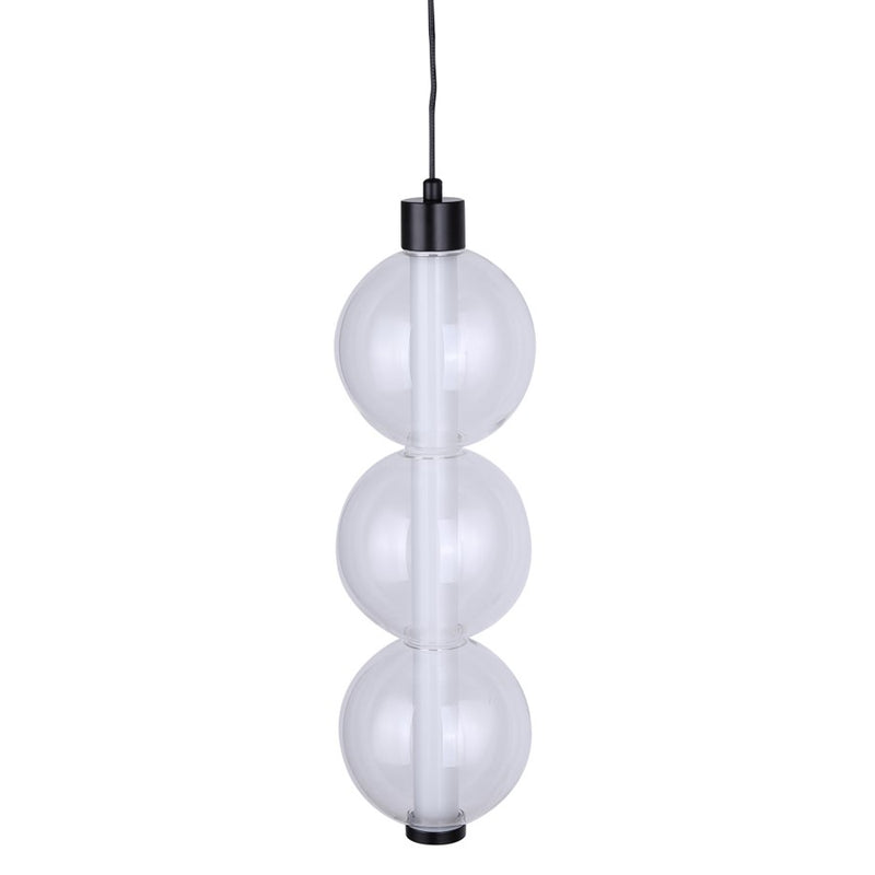 Canarm Melody 5in 1-Light LED Pendant | Matte Black and Clear Bubble Glass Shade | Kitchen Island & Dining Room | 5 x 5 x 19 in | Model LPL316A01BK