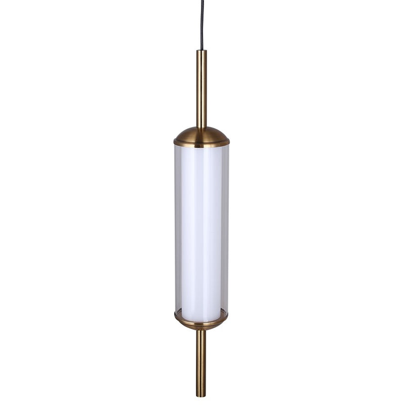 Canarm Lavene 5in 1-Light LED Pendant | Gold and Clear Acrylic Shade | Kitchen Island & Dining Room | 5 x 5 x 23 in | Model LPL321A01GD