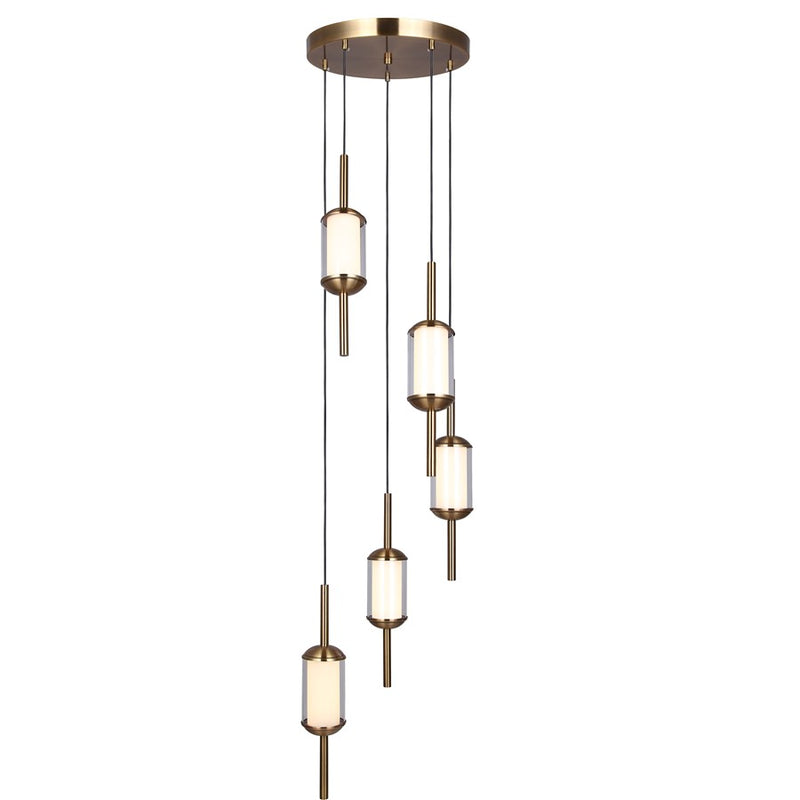 Canarm Lavene 5 Light LED 14.63" Pendant, Gold