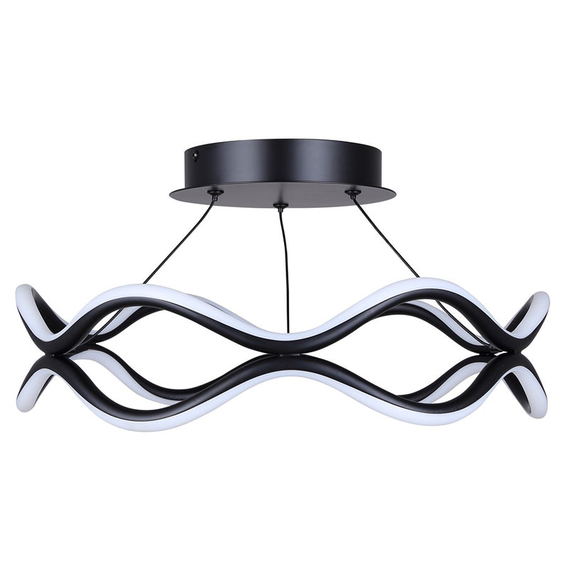 Canarm Castra 17in 3-Light Semi Flush Mount | Modern Matte Black Metal | Dining Room & Living Room | 16.88 x 16.88 x 8.5 in | Model LSF280A17BK