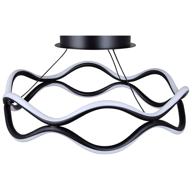 Canarm Castra 17in 3-Light Semi Flush Mount | Modern Matte Black Metal | Dining Room & Living Room | 16.88 x 16.88 x 8.5 in | Model LSF280A17BK