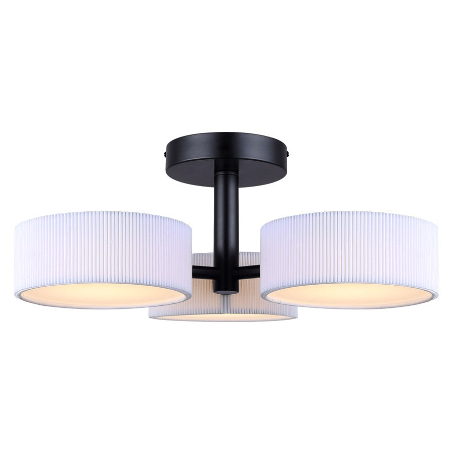 Canarm Carmynn 3 Light LED 21" Semi Flush Mount, Black - LSF288A03BK