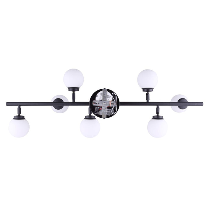 Canarm Poppy 7 Light Track Lighting, Black/Opal