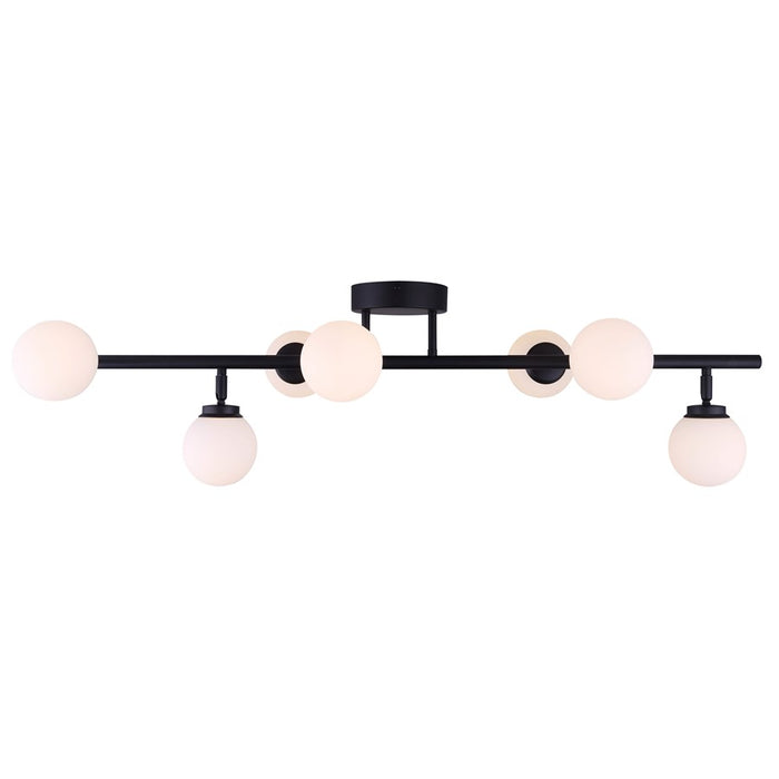Canarm Poppy 7 Light Track Lighting, Black/Opal