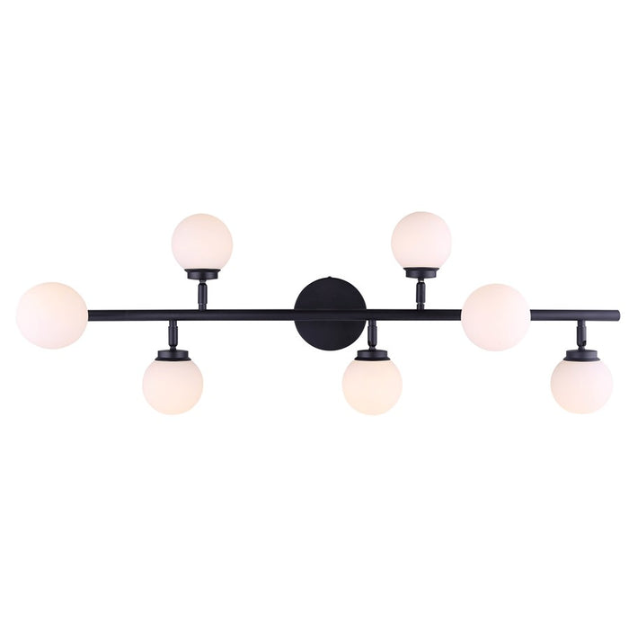 Canarm Poppy 7 Light Track Lighting, Black/Opal