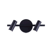 Canarm Kelby 14in 2-Light LED Track Light | Matte Black and Chrome Accents | Kitchen, Living Room & Accent Lighting | 12W LED | Model LT211A02BK