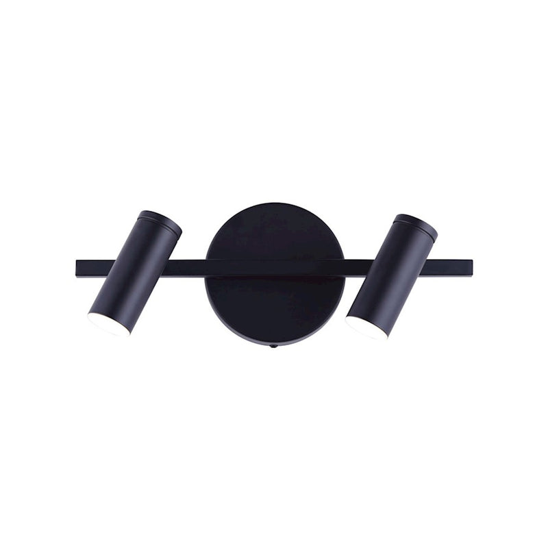 Canarm Kelby 14in 2-Light LED Track Light | Matte Black and Chrome Accents | Kitchen, Living Room & Accent Lighting | 12W LED | Model LT211A02BK