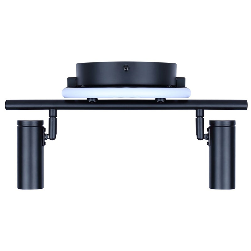 Canarm Denver 14in 2-Light LED Track Light | Modern Matte Black Steel and Aluminum | Living Room, Bedroom & Kitchen | Model LT314A02BK
