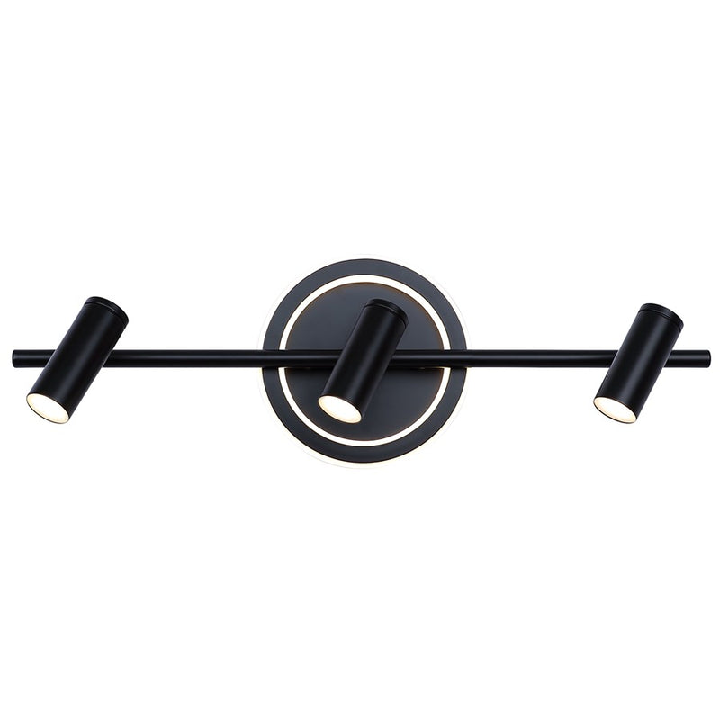 Canarm Denver 24in 3-Light LED Track Light | Modern Matte Black Steel and Aluminum | Living Room, Bedroom & Kitchen | Model LT314A03BK