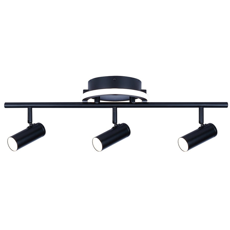 Canarm Denver 24in 3-Light LED Track Light | Modern Matte Black Steel and Aluminum | Living Room, Bedroom & Kitchen | Model LT314A03BK