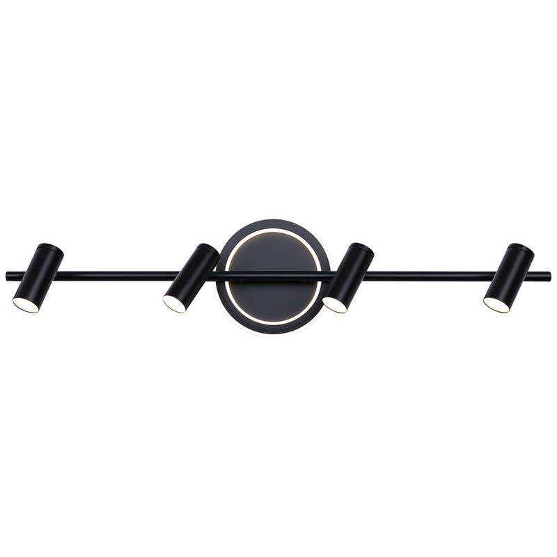 Canarm Denver 33in 4-Light LED Track Light | Matte Black Steel and Aluminum | Kitchen & Living Room | 33.25 x 7.5 x 7.5 in | Model LT314A04BK