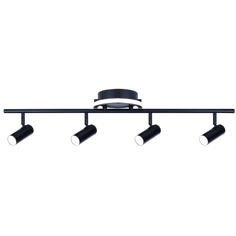 Canarm Denver 33in 4-Light LED Track Light | Matte Black Steel and Aluminum | Kitchen & Living Room | 33.25 x 7.5 x 7.5 in | Model LT314A04BK