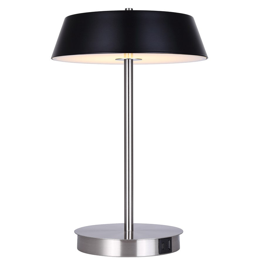 Canarm Jessa 1 Light 14" Table Lamp, Brushed Nickel