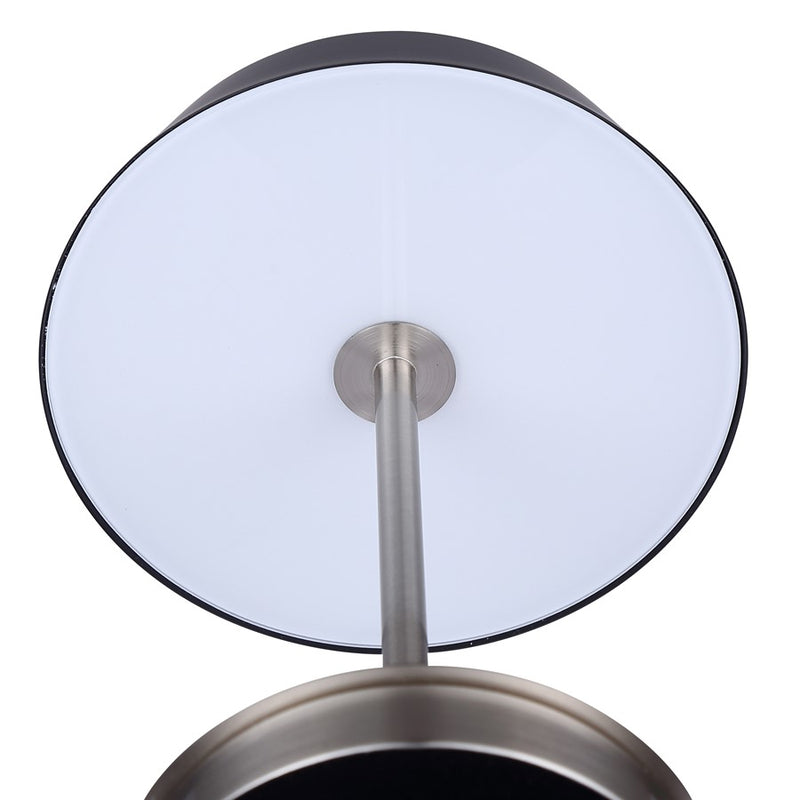 Canarm Jessa 14in 1-Light LED Table Lamp | Brushed Nickel and Black Metal | Bedroom & Office | 9 x 9 x 14.25 in | Model LTL263A14BKN