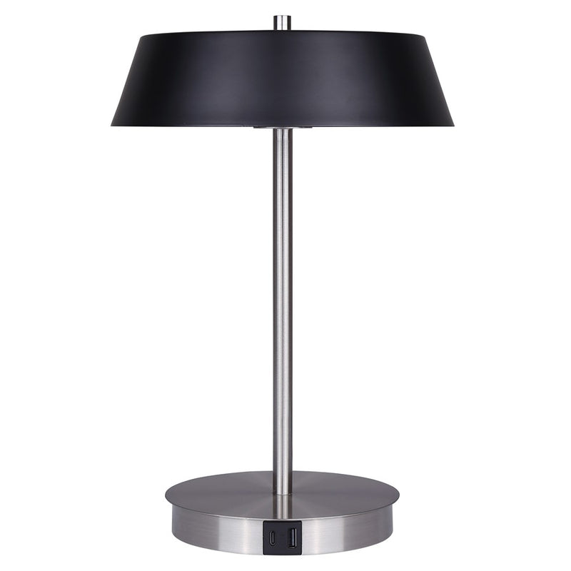 Canarm Jessa 1 Light 14" Table Lamp, Brushed Nickel