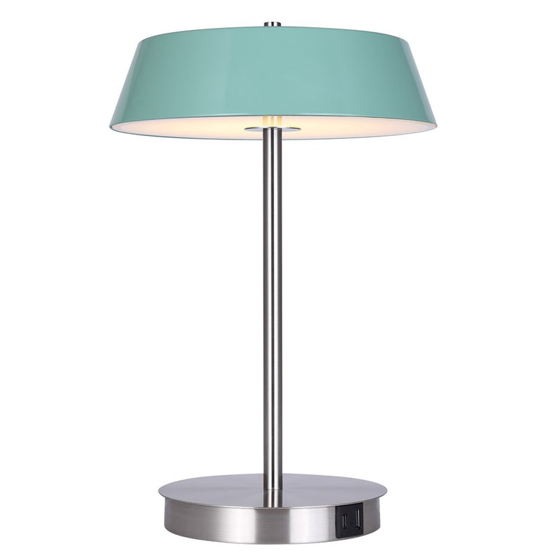 Canarm Jessa 1 Light LED 14" Table Lamp, Brushed Nickel