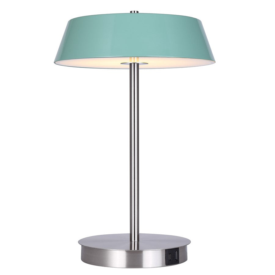 Canarm Jessa 1 Light LED 14" Table Lamp, Brushed Nickel