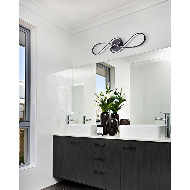 Canarm Ola 26in LED Vanity Light | Matte Black Minimalist Bath Bar | Bathroom & Powder Room | 26 x 3 x 6 in | Model LVL213A26BK