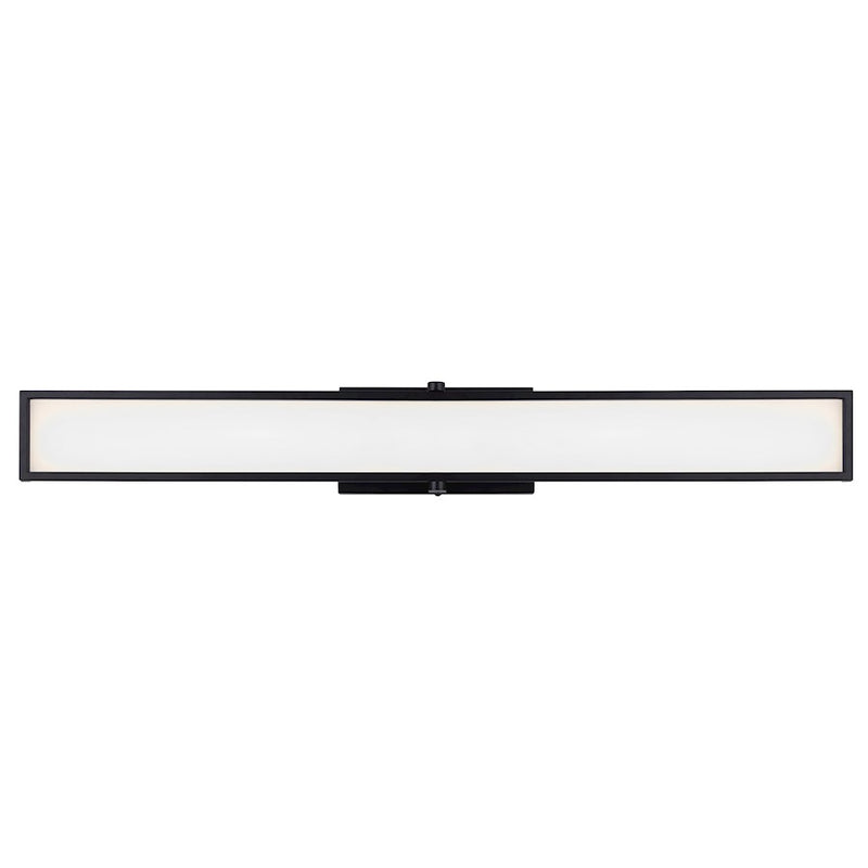 Canarm Pax 36in 1-Light LED Vanity Light | Modern Matte Black and Flat Opal Glass | Bathroom Vanity | 36 x 2.75 x 4.75 in | Model LVL229A36BK