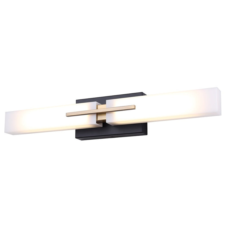 Canarm Hazel 2 Light 24" Vanity, Matte Black/Gold