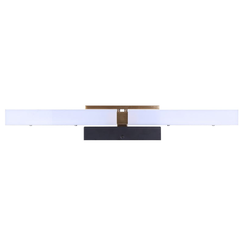 Canarm Hazel 24in 2-Light LED Vanity Light | Modern Matte Black and Gold Metal | Bathroom Vanity | 24 x 3.5 x 4.38 in | Model LVL289A24BKG