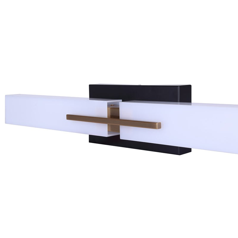 Canarm Hazel 2 Light 24" Vanity, Matte Black/Gold