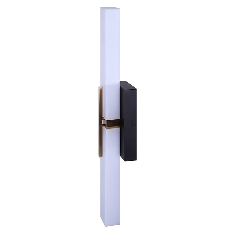Canarm Hazel 24in 2-Light LED Vanity Light | Modern Matte Black and Gold Metal | Bathroom Vanity | 24 x 3.5 x 4.38 in | Model LVL289A24BKG