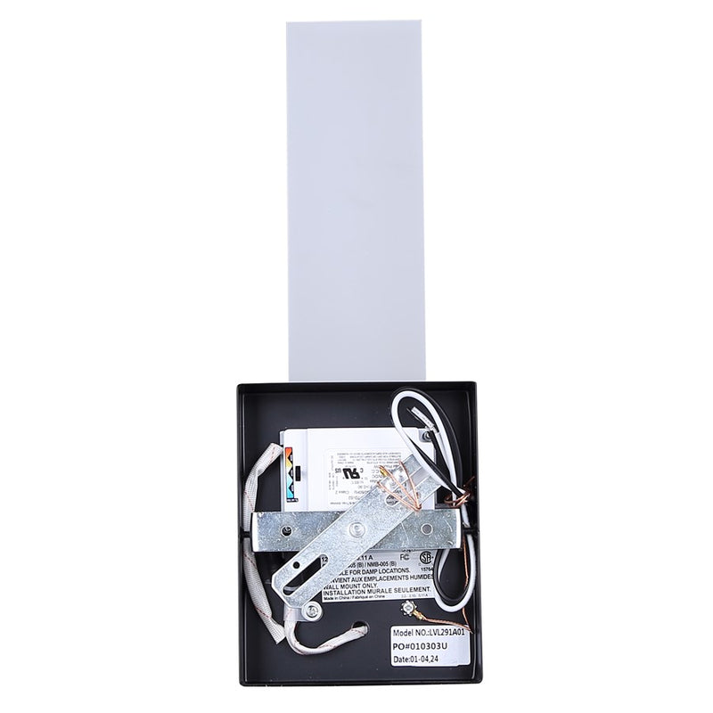 Canarm Farrow 4.75in 1-Light LED Wall Sconce | Modern Matte Black Metal | Bathroom & Hallway Accent | 4.75 x 2.75 x 13.63 in | Model LVL291A01BK