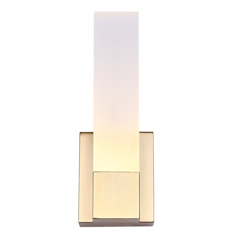 Canarm Farrow 4.75in 1-Light LED Wall Sconce | Modern Gold Metal | Bathroom & Hallway Accent | 4.75 x 2.75 x 13.63 in | Model LVL291A01GD