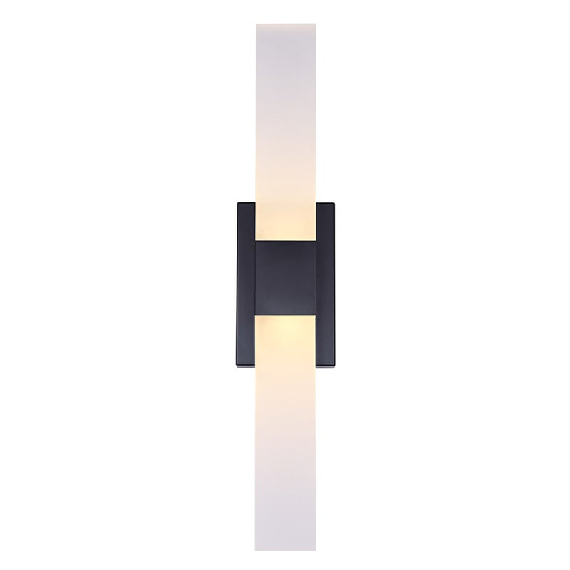 Canarm Farrow 25.25in 2-Light LED Vanity Light | Modern Matte Black Metal | Bathroom & Powder Room | 4.75 x 2.38 x 25.25 in | Model LVL291A02BK