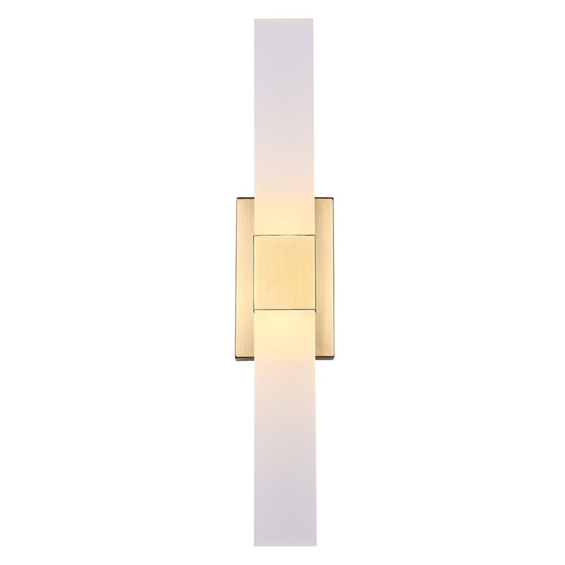 Canarm Farrow 24.88in 2-Light LED Vanity Light | Modern Gold Metal | Bathroom & Powder Room | 4.75 x 2.75 x 24.88 in | Model LVL291A02GD