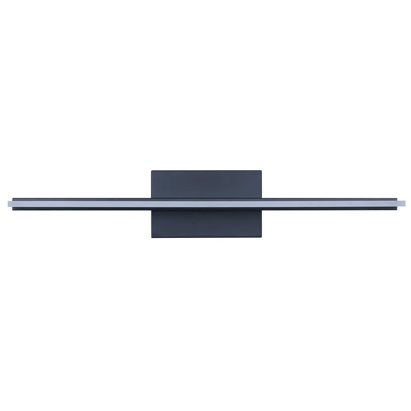Canarm Madison 24.13in 1-Light LED Vanity Light | Modern Matte Black Steel | Bathroom & Dressing Area | 24.13 x 3.75 x 4.38 in | Model LVL327A24BK