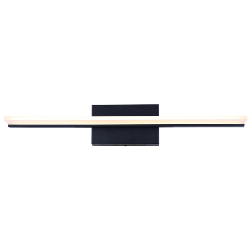 Canarm Madison 24.13in 1-Light LED Vanity Light | Modern Matte Black Steel | Bathroom & Dressing Area | 24.13 x 3.75 x 4.38 in | Model LVL327A24BK