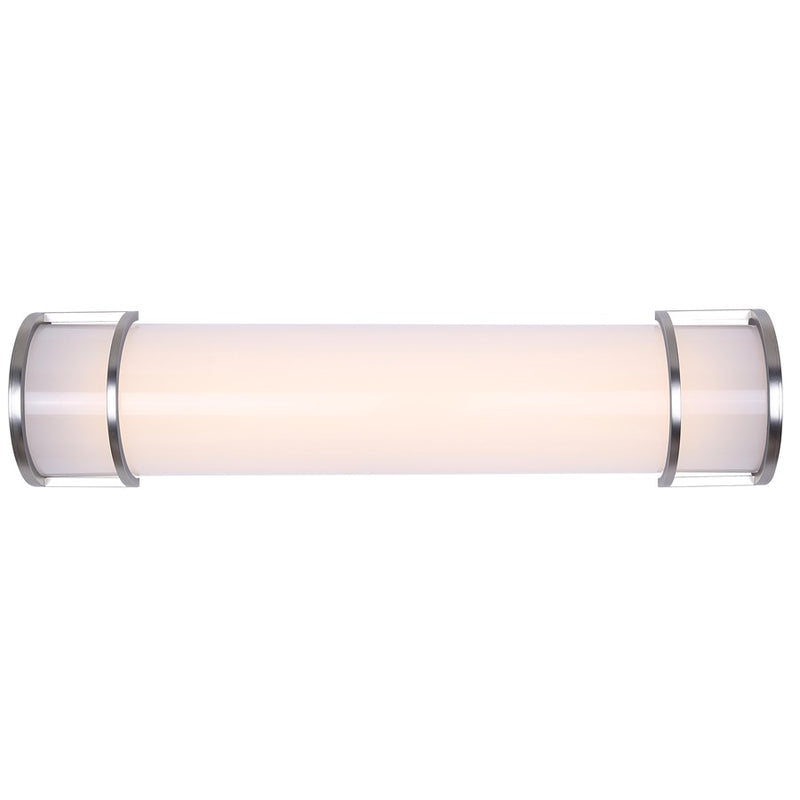 Canarm Madison 24.75in 1-Light LED Bathroom Vanity | Modern Brushed Nickel and Frosted Acrylic | Bathroom Grooming & Makeup | Model LVL328A24BN