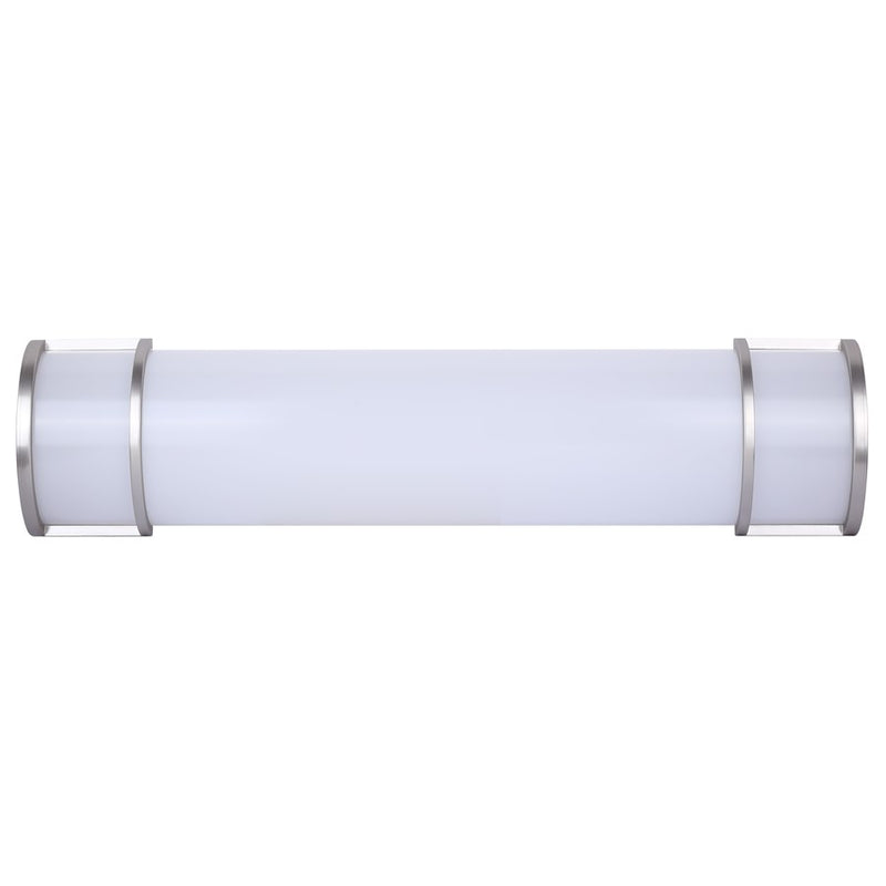 Canarm Madison 24.75in 1-Light LED Bathroom Vanity | Modern Brushed Nickel and Frosted Acrylic | Bathroom Grooming & Makeup | Model LVL328A24BN