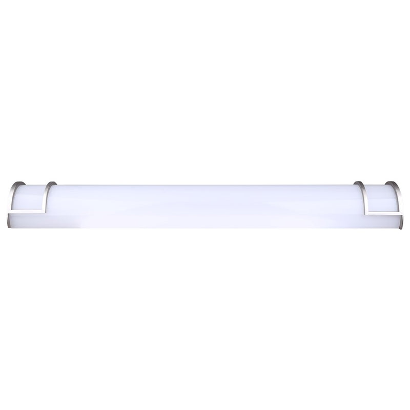 Canarm Madison 36.75in 1-Light LED Bathroom Vanity | Modern Brushed Nickel and Frosted Acrylic | Bathroom Grooming & Makeup | Model LVL328A36BN