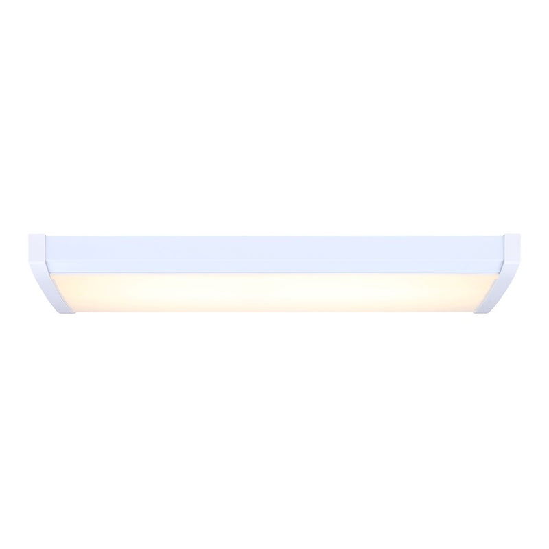 Canarm Madison 24in LED Utility Light | White Acrylic Flush Mount | Workshop & Garage | 1230 Lumens, 3CCT | Model LW24A20