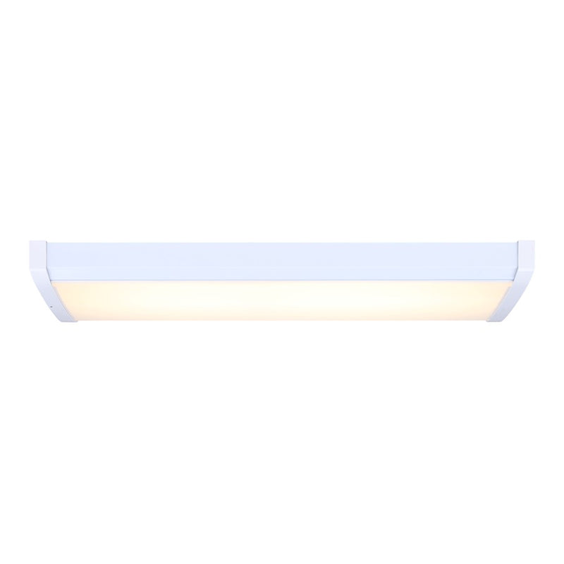 Canarm Madison 24in LED Utility Light | White Acrylic Flush Mount | Workshop & Garage | 1170 Lumens, 3CCT | Model LW24A20-MS