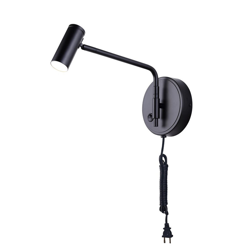 Canarm Teo 6in 1-Light LED Sconce | Modern Matte Black Metal | Bedroom & Office Accent Light | 400 Lumens, 3000K, Dimmable | Model LWF260A01BK