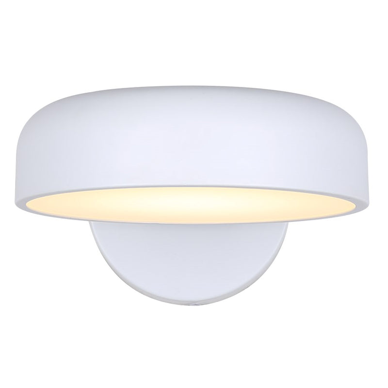 Canarm Zaria 8in 1-Light LED Wall Sconce | Modern Matte White Metal & Acrylic | Hallway & Bathroom Light | 800 Lumens, 3CCT | Model LWF281A01WH