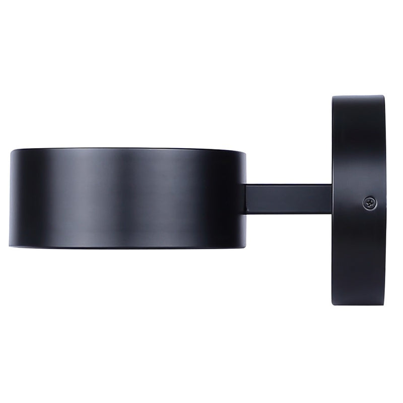 Canarm Montgomery 5.75in 1-Light LED Sconce | Minimalist Matte Black and Acrylic | Bedroom & Hallway | 5.75 x 9 x 5.12 in | Model LWF315A01BK