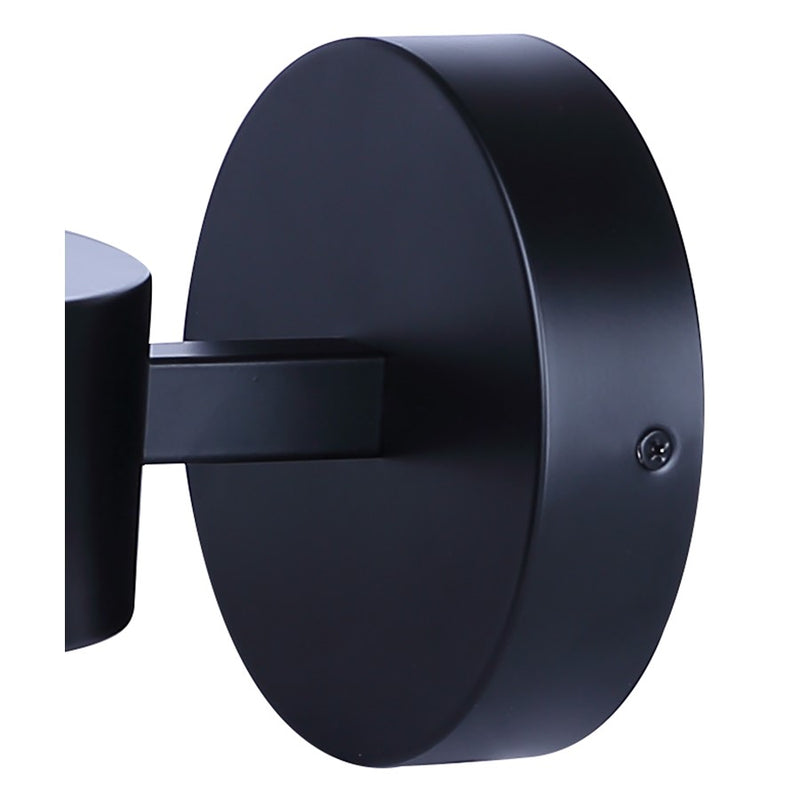 Canarm Montgomery 5.75in 1-Light LED Sconce | Minimalist Matte Black and Acrylic | Bedroom & Hallway | 5.75 x 9 x 5.12 in | Model LWF315A01BK