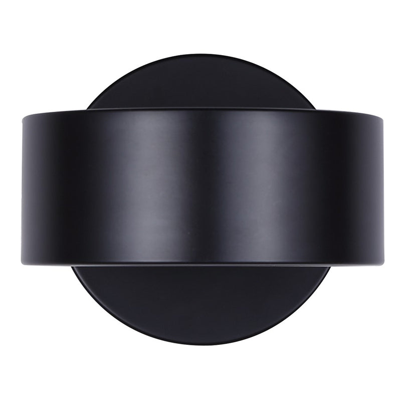 Canarm Montgomery 5.75in 1-Light LED Sconce | Minimalist Matte Black and Acrylic | Bedroom & Hallway | 5.75 x 9 x 5.12 in | Model LWF315A01BK