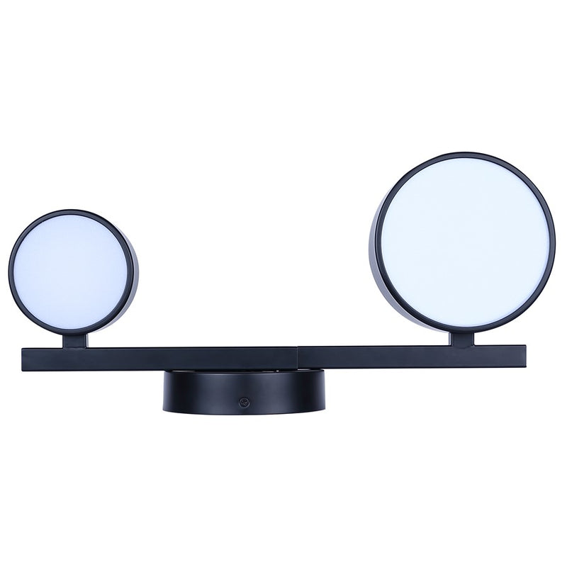 Canarm Montgomery 17.5in 2-Light LED Sconce | Modern Matte Black and Acrylic | Bathroom Vanity & Hallway | 17.5 x 8.12 x 5.12 in | Model LWF315A02BK
