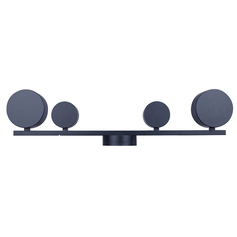 Canarm Montgomery 34in 4-Light LED Wall Sconce | Matte Black and Acrylic Shade | Bathroom & Hallway | 8.375 x 33.875 x 5.125 in | Model LWF315A04BK
