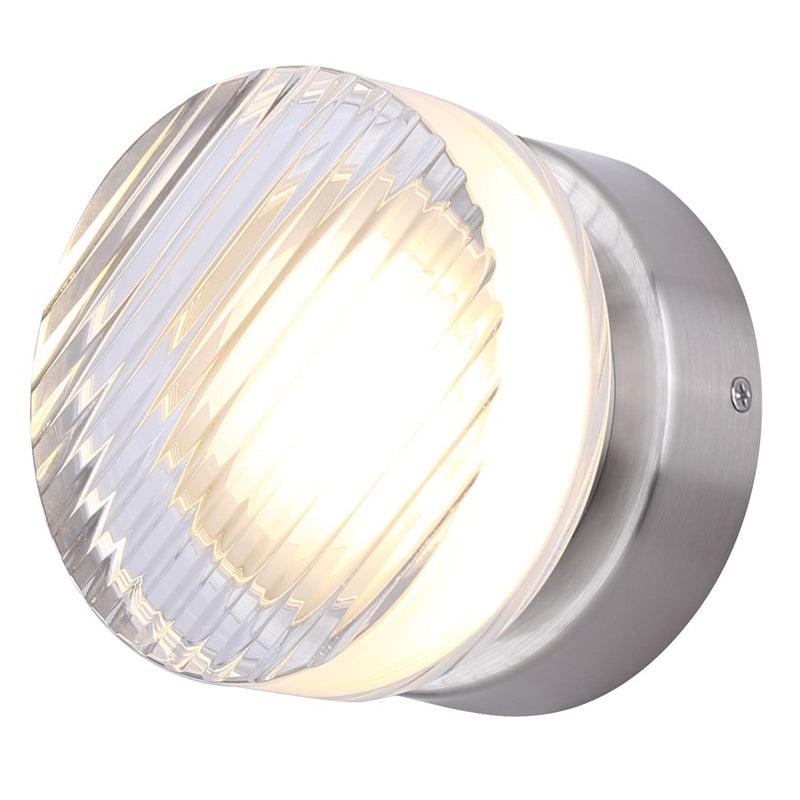 Canarm Benni 5in 1-Light Wall Sconce | Modern Brushed Nickel and Acrylic | Hallway & Bathroom | 5 x 5 x 3 in | Model LWL297A05BN