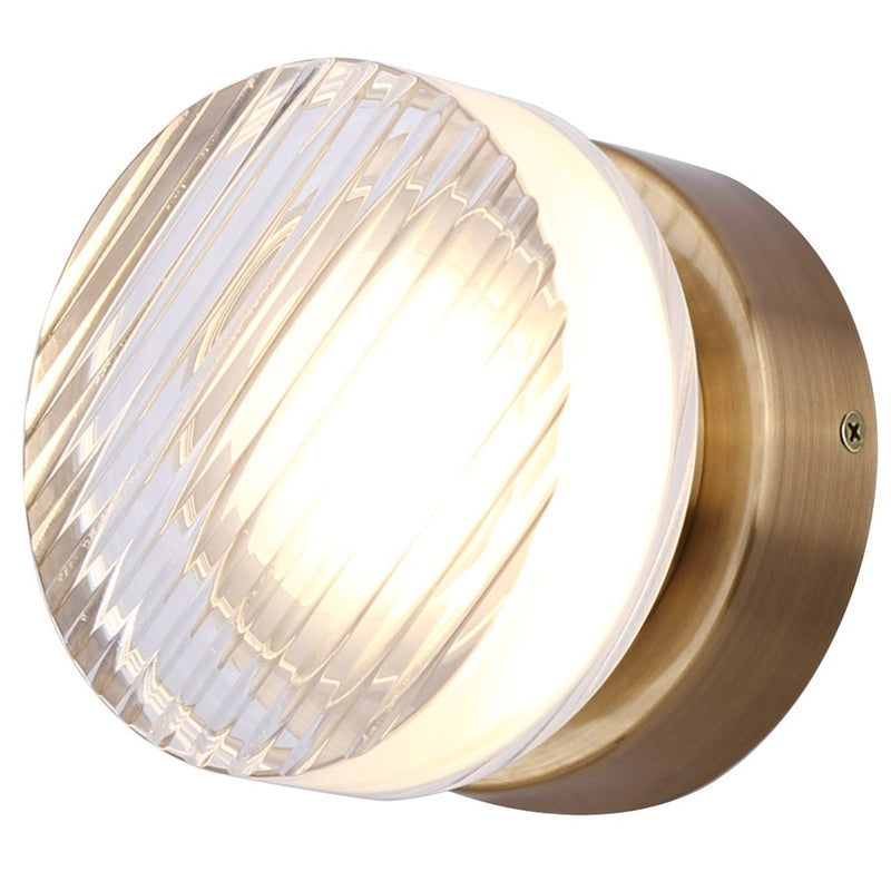 Canarm Benni 5in 1-Light Wall Sconce | Modern Gold and Acrylic | Hallway & Bathroom | 5 x 5 x 3 in | Model LWL297A05GD