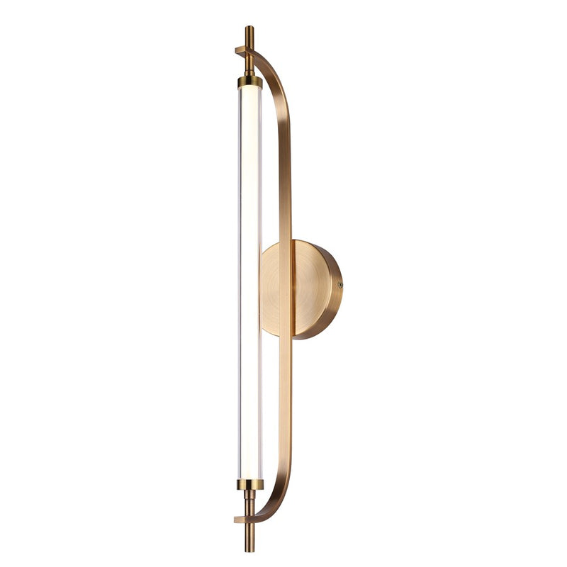 Canarm Keaton 25in 1-Light LED Wall Sconce | Matte Black and Gold Acrylic Shade | Bedroom & Hallway Accent Light | Model LWL319A25GD